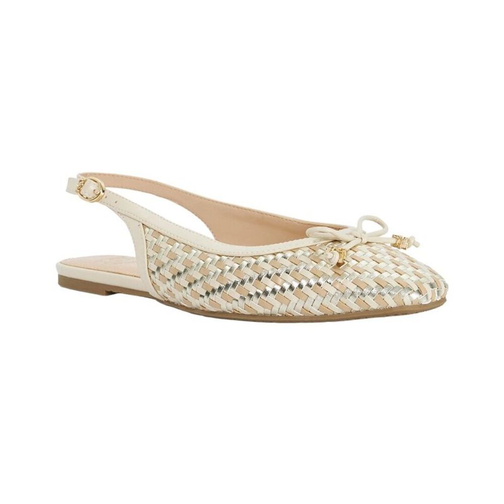 Dune London Haiiden Sling Back Flat, White